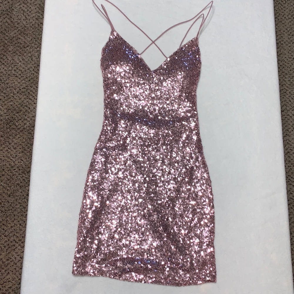 Pink Sequin mini dress